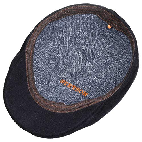 Stetson Gorra Texas Wool Gatsby Cap Hombre - Gorros con Visera Gorro Ivy Pico de Pato Visera, Forro, Forro otoño/Invierno - L (58-59 cm) Azul