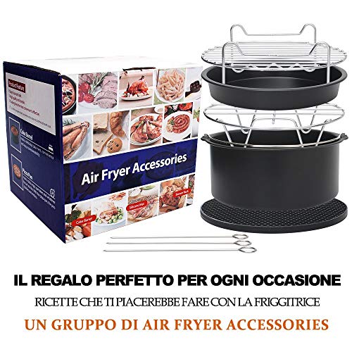 StillCool Accesorios para Freidoras sin Aceite 4L, Juego de 5 Piezas para Freidora de Aire Compartible con Todas Las Marcas, 3.7-5.8 QT