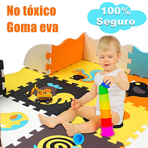 StillCool Alfombra Puzzle para Niños 30*30cm, Puzzle Estera de Juguete de Espuma Sólida, 25 Piezas Grueso (0.47 Pulgadas) para Decoración de la habitación de los niños