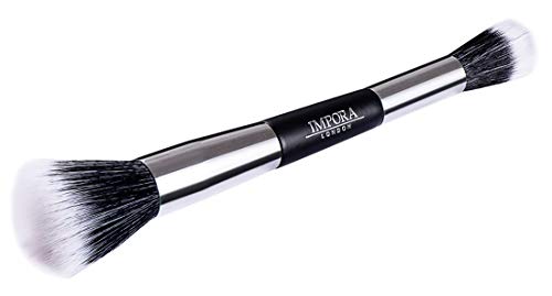 Stippling Brush – Doble fibra para fijar o completar el rubor, polvo, bronceador, base, contorno. Técnica de punteado para un acabado impecable. Brocha para rubor. Brocha de doble punta