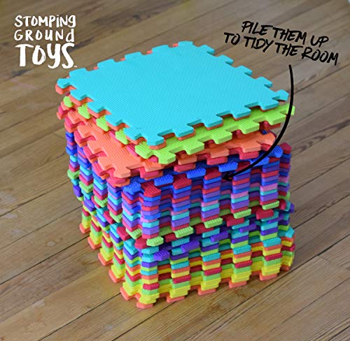 Stomping Ground Toys - 20 Alfombras Puzzle EVA Coloridas Alfombras de Foam Encajables para Actividades Infantiles en el Piso