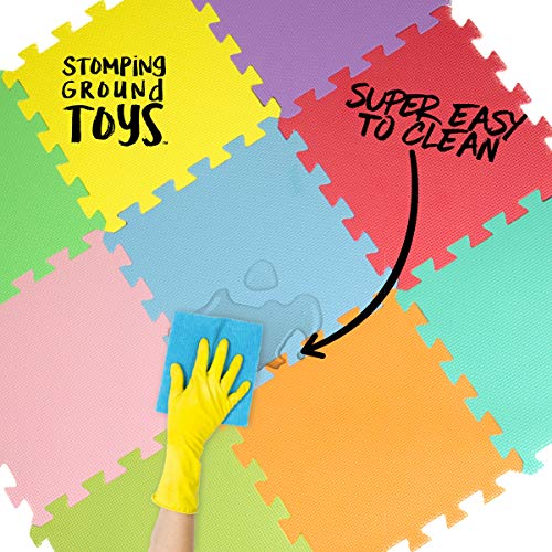 Stomping Ground Toys - 20 Alfombras Puzzle EVA Coloridas Alfombras de Foam Encajables para Actividades Infantiles en el Piso