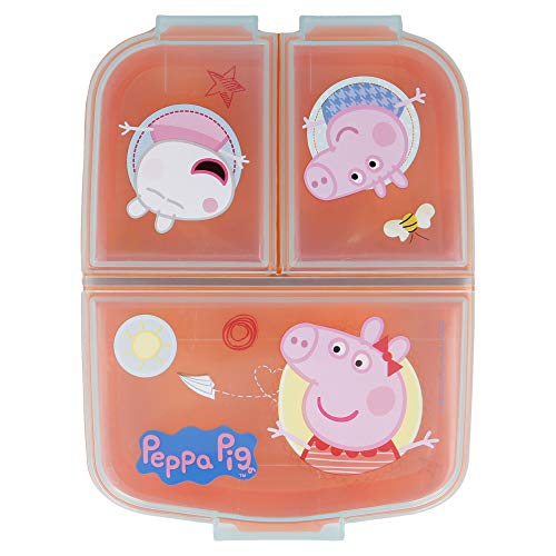 Stor Peppa Pig | Sandwichera con 3 Compartimentos para niños - lonchera Infantil - Porta merienda - Fiambrera Decorada