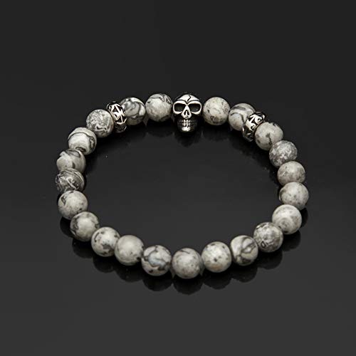 Street Dance rap Jewelry - Pulsera de cuentas de piedra natural para hombre