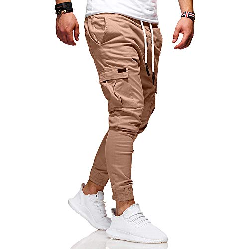 STRIR Pantalones de Hombre Casuales Deporte Joggers Pants Algodón Slim Fit Jeans Cargo Trouser