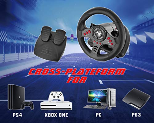 Subsonic - Volant Racing Wheel Universal avec pédalier pour Playstation 4 - PS4 Slim - PS4 Pro - Xbox One - Xbox one S - PS3 [Importación francesa]