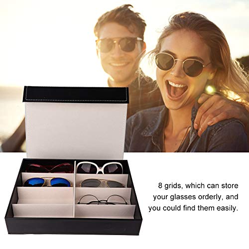 Suchinm Caja de presentación de Gafas, 8 Rejillas Gafas de Cuero de la PU Gafas Gafas de Sol Estuche de Almacenamiento Organizador para mesas de Noche Mesas de Noche