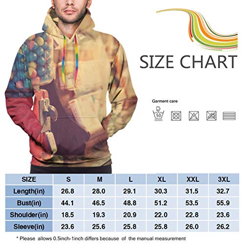 Sudadera con Capucha para Hombres Gamble Eggs In Vintage Gumball Machine en mostrador de Vidrio en la Tienda de comestibles, Sudadera 3XL