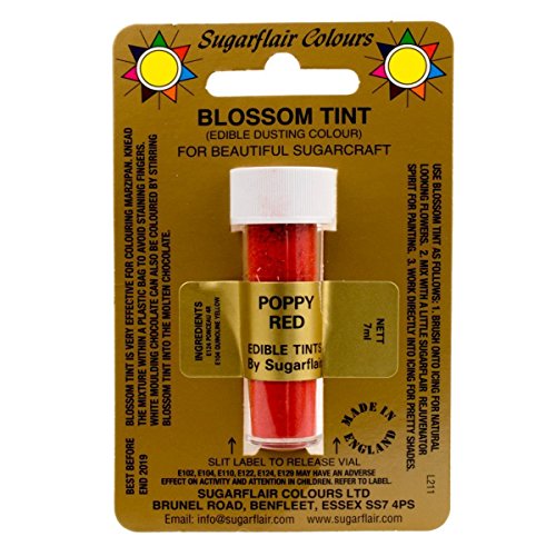 Sugarflair Blossom Tints - Tinta Comestibles Polvo Alimentos Color Fondant Polvo Rojo Amapola