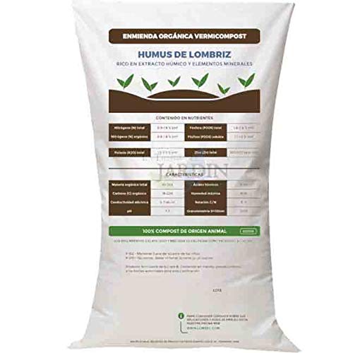 Suinga ABONO Fertilizante ORGANICO Humus DE LOMBRIZ, Saco 25 Kg - 41 litros. Apto para Agricultura ecológica