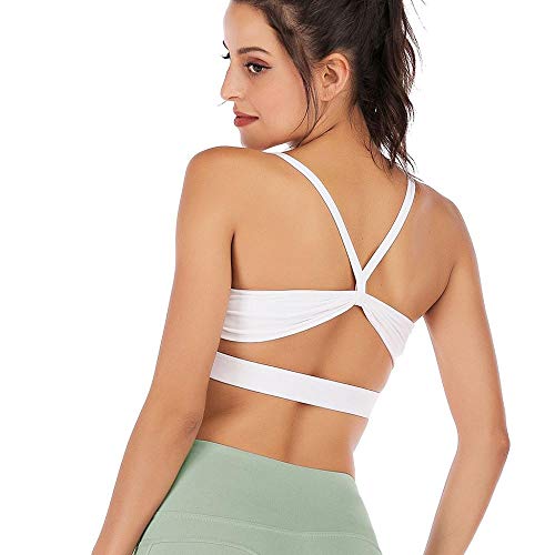 Sujetador Deportivo Mujer Sólido Yoga Top Sujetador Deportivo Mujeres Tank Crop Top Wire Free Fitness Push Up Gym Camisa A Prueba De Golpes Chicas Corriendo Bailando Chaleco De Secado Rápido M Bl