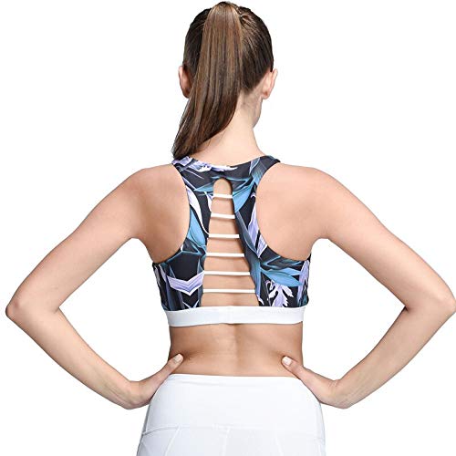 Sujetador Deportivo Mujer Sujetador De Yoga para Mujer Sujetador Deportivo con Almohadilla Incorporada Atlética con Tiras Apresuradas para Push Up Tank Top para Fitenss M G002Mc