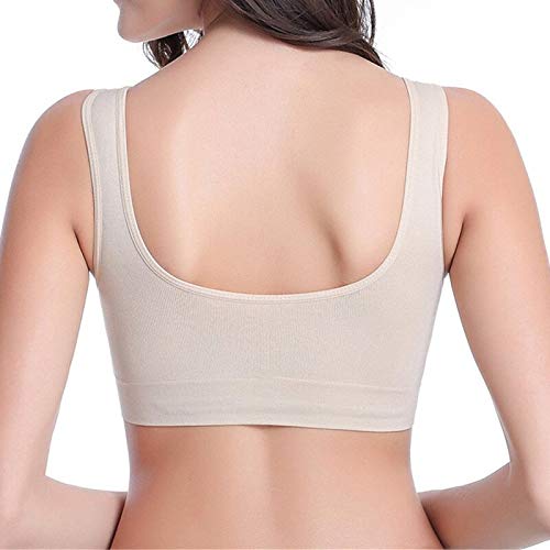 Sujetador Deportivo Mujer Sujetador Deportivo con Espalda En U para Mujer, Fitness, Gimnasio, Correr, Ejercicio De Yoga, Sin Costuras, Sin Cables, Sujetador para Dormir, Yoga, 4XL Carne