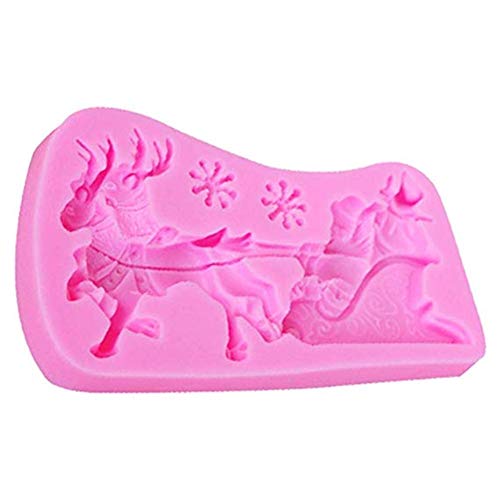 SunEast - Molde de silicona para repostería, diseño de Papá Noel, color rosa