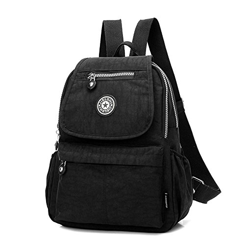 SUNRAY-BUY - Bolso mochila de Lona para mujer Negro negro