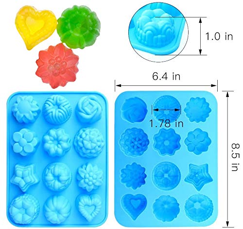 SUNSK Molde de Pastel de Silicona 12 cavidades 3D Molde de Flores Antiadherente Moldes para Tartas, Gelatina, Jabón, Muffin, Pudín Decoración de Hornear 3 Piezas