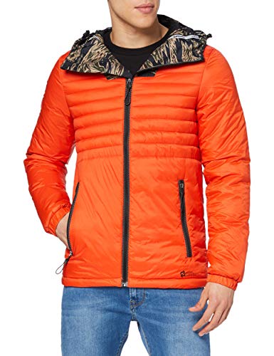 Superdry Desert Alchemy Quilted Hoody Chaqueta, Naranja (Baja Orange 7SQ), M para Hombre