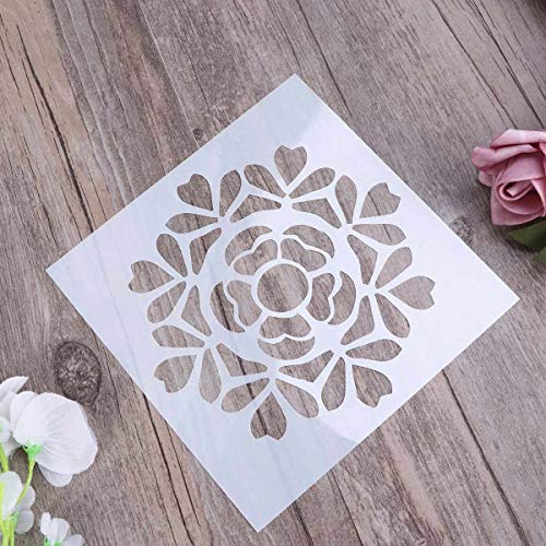 supvox 4 pcs Spray modelos Retro Totem plantilla Set Cut pintura plantilla suelo Wall Tile Tejido Madera plantilla Flor Spray Template moho La decoración La tarta molde DIY herramienta de cocción