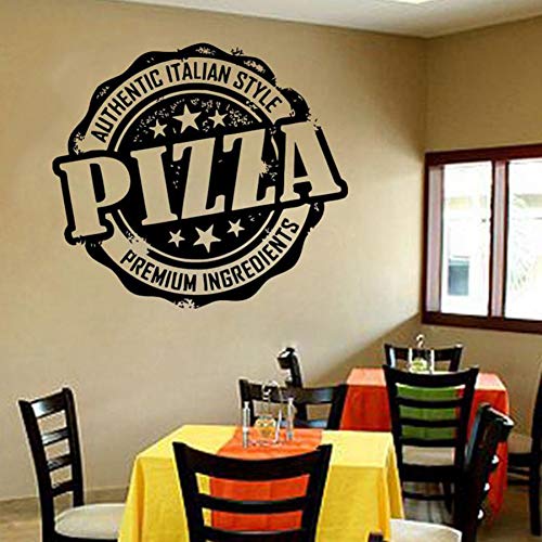 SUPWALS Pegatinas de pared Tatuajes De Pared Italia Comida Pizza Pasta Cocina Italiana Restaurante Decoración De La Pared Ventana Vidrio Puerta Vinilo Pegatina Cocina Mural Arte 30X33 Cm