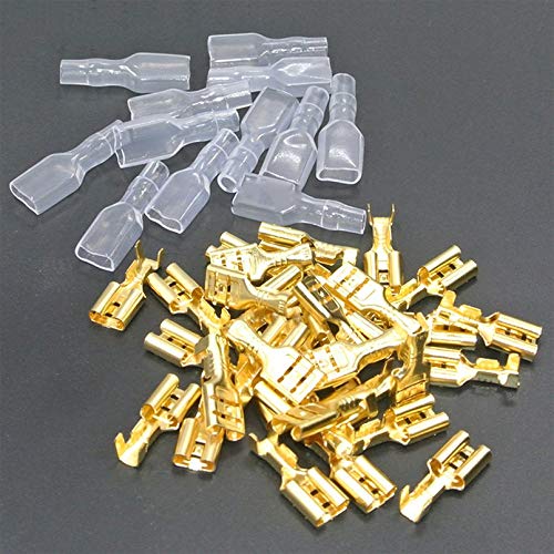 Surobayuusaku 200PCS/50Pairs 2.8mm/6.3mm/4.8mm Crimp Terminals Sleeve Wire Wrap Female Male Spade Connector for 22-16 AWG 0.5mm2-1.5mm2