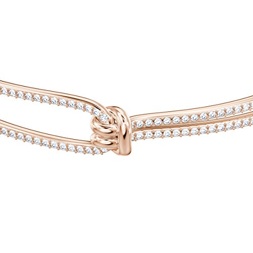 Swarovski pulsera Lifelong, blanco, Baño en tono Oro Rosa