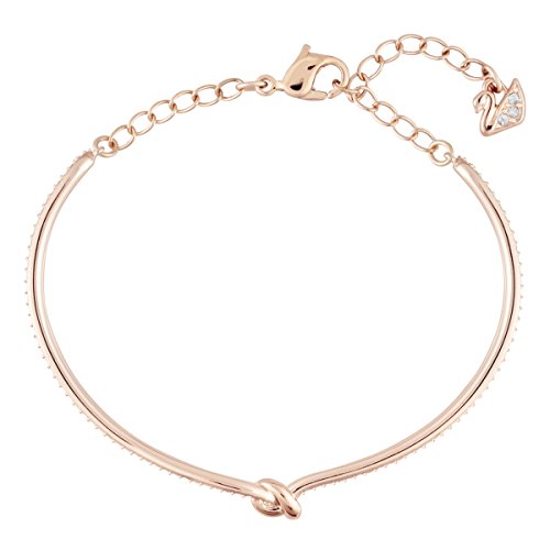 Swarovski pulsera Lifelong, blanco, Baño en tono Oro Rosa