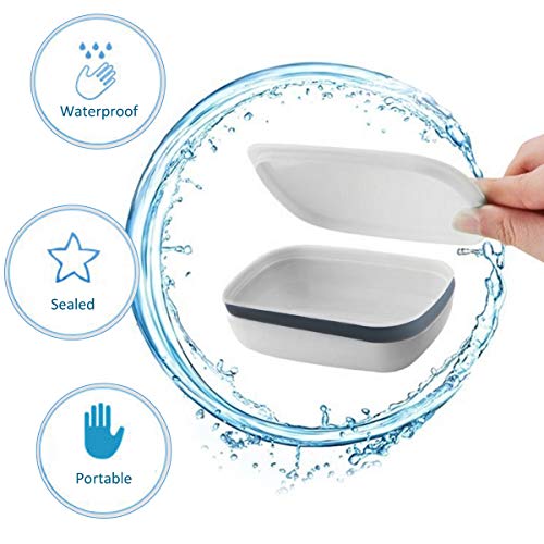 SwirlColor Jabonera Viaje, Caja de Viaje de Jabón, Sellador de Jabón, Sellado y Portátil, Sellado a Prueba de Agua, para la Cocina del Baño 2pcs, Bolsa de Jabón 2pcs