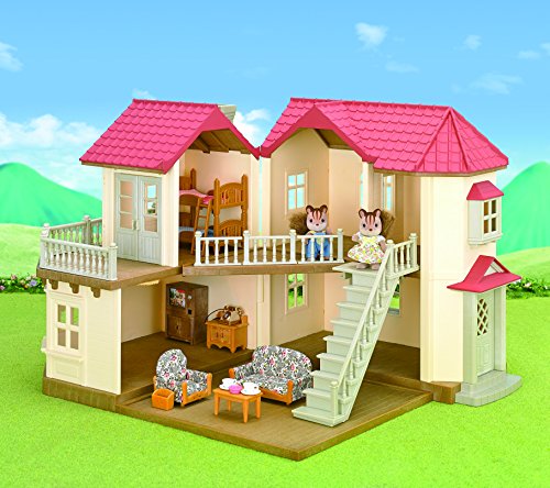 SYLVANIAN FAMILIES - Casa de muñecas con 2 Caracteres, mobiliario e iluminación (5171)