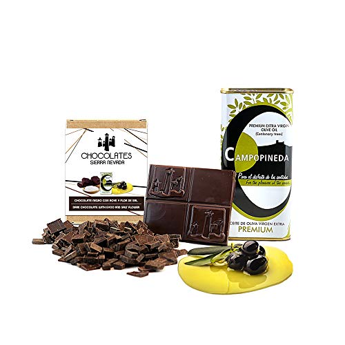 Tableta de chocolate negro con AOVE y flor de sal 75gr