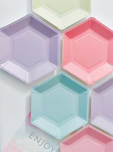 Talking Tables pequeñas placas hexagonales de colour pastel. ‘We heart Pastel.’Cartón. Multicolor.