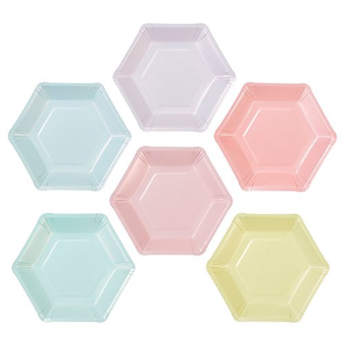 Talking Tables pequeñas placas hexagonales de colour pastel. ‘We heart Pastel.’Cartón. Multicolor.