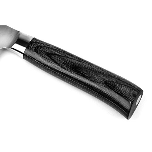 Tamahagane San tsubame micarta Martillado Cuchillo de Pan de 9 Pulgadas Negro Plata