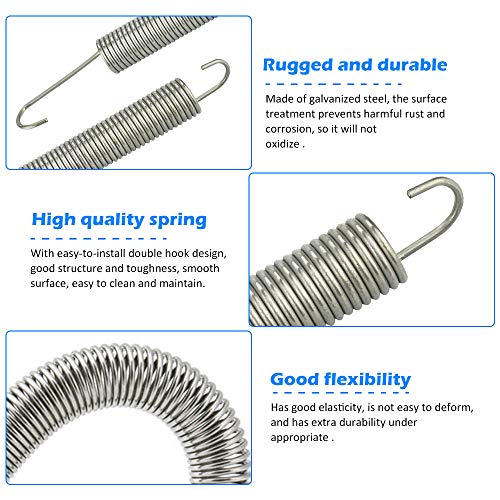 TANCUDER 2PCS Muelles de Tracción de Repuesto Muelles Tensores de Acero Inoxidable para Sofá Reclinable, Gancho Doble, Longitud 7 Pulgadas, Diámetro de 11/16, Carga de Trabajo Indicative 10 kg