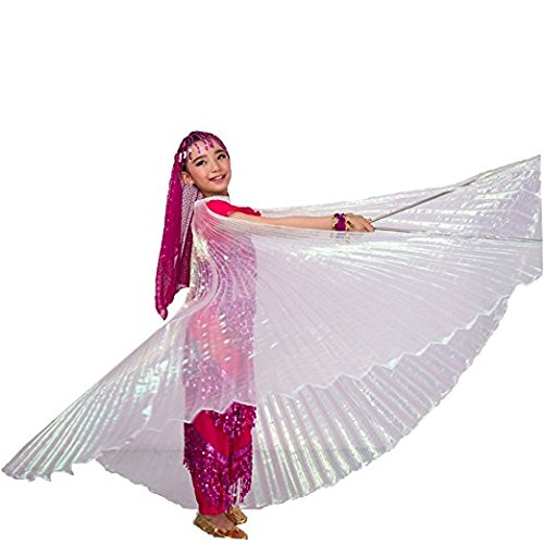 Tanzbekleidung & Accessories ISIS Wings alas Velo para niños Danza del Vientre Belly Dance Disfraz Samba Danza de Carnaval, Weiß