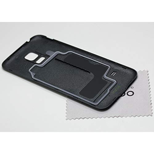 Tapa de batería para Samsung Original para Samsung Galaxy S5 Mini (G800F) Negro + mungoo Pantalla paño de Limpieza