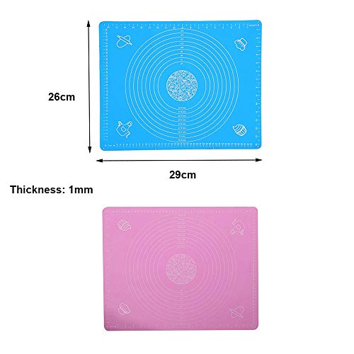 Tapete de Silicona para Hornear con Medidas, 29 * 26cm Espesador de repostería Rolling Mat Bakeware Liners Cooking Mat