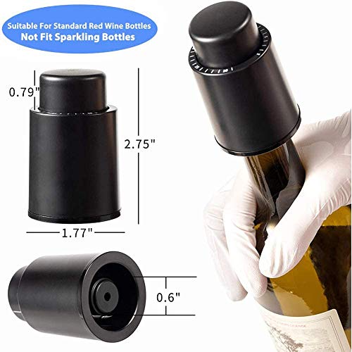 Tapones de Vino de Vacío de Acero, Tapón de Vino Vacío Con Escala de Fecha Tapón de Vino Seguro Tapón de Vino Sellado para un Almacenamiento más Prolongado