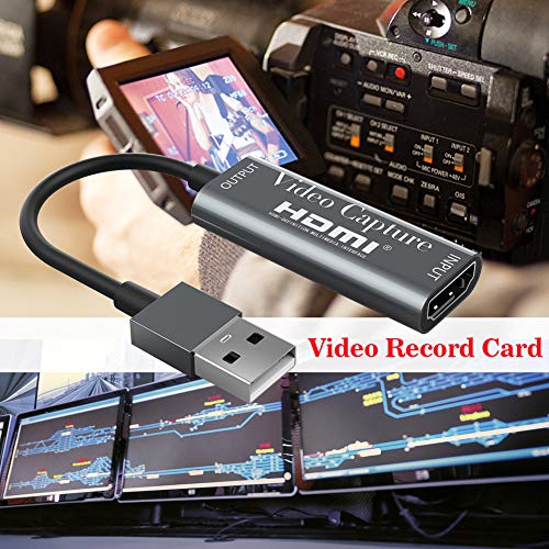 Tarjeta de captura de vídeo, HDMI a USB Juego Captura Tarjetas 1080p USB2.0 HDMI Adaptador Audio Video Grabación Tarjetas Soporta Teléfono Móvil/Tablet/Cámara