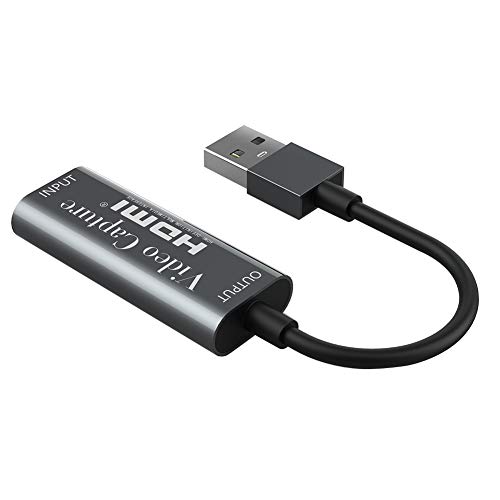 Tarjeta de captura de vídeo, HDMI a USB Juego Captura Tarjetas 1080p USB2.0 HDMI Adaptador Audio Video Grabación Tarjetas Soporta Teléfono Móvil/Tablet/Cámara