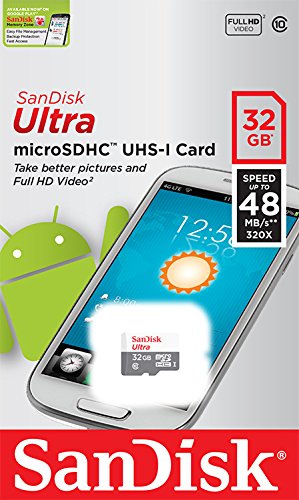 Tarjeta de memoria SanDisk Ultra Android 32 GB microSDHC UHS-I, velocidad de lectura hasta 48 MB/s y Clase 10