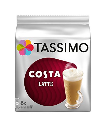 Tassimo - 3 paquetes de café latte Costa con un total de 48 cápsulas de disco