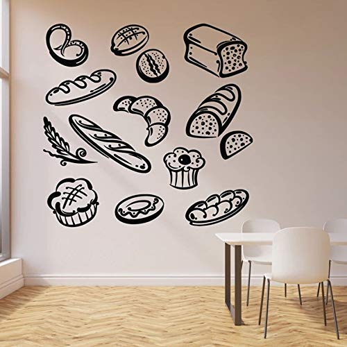 Tatuajes De Pared Panadería Productos De Panadería Postre Cocina Restaurante Decoración Vinilo Pegatina Mural 57X58Cm