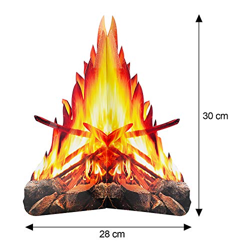 Tatuo 12 Pulgada de Alto Fuego Artificial Hoguera de Cartón Decorativa 3D Antorchas de Centro de Mesa Materiales de Fiesta para Decoración de Fiesta de Fogata, 3 Juegos