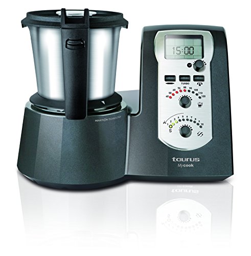 Taurus Mycook Legend - Robot de Cocina por Inducción de 40 a 120º C, analogico, incluye un recetario impreso con 250 recetas riquísimas, 1600 W, Negro