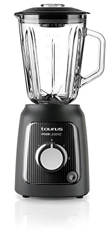 Taurus Prior Legend - Batidora de Vaso (1000 W, Capacidad de 1.5 litros, Cuchilla de 4 Filos), Negro, 0 Decibelios