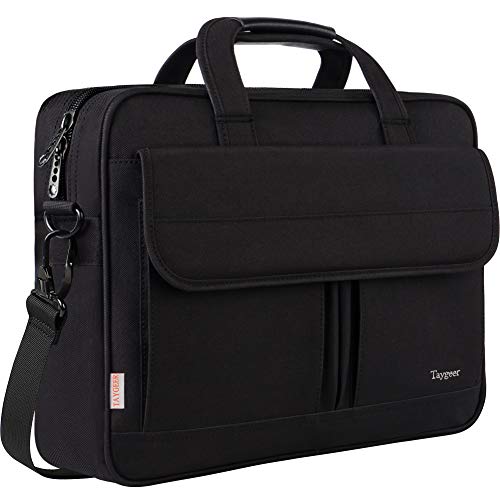 Taygeer Maletin Portatil 15 6 Pulgadas Bandolera para Ordenador Portátil Impermeable Portadocumentos Maletines y Bolsas para Portátil Regalo para Hombres Mujeres Colegio Viajar Trabajo Negocio - Negro