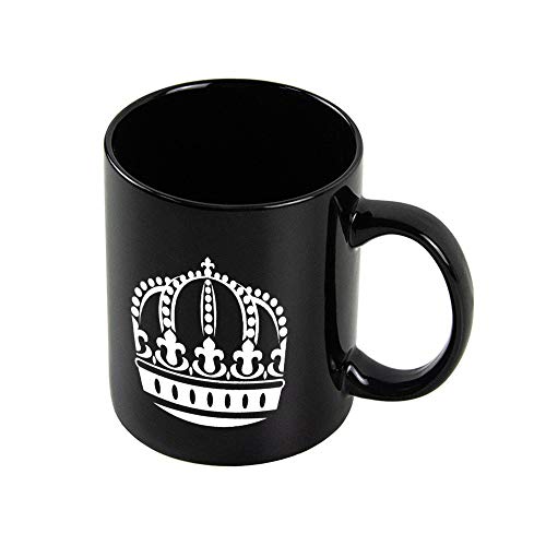 Taza de café con doble impresión de la corona King Queen Royal – Taza de cerámica con asa grande – apta para cappuccino, té, cacao, cereales, mamá, abuelo, abuelo y abuela