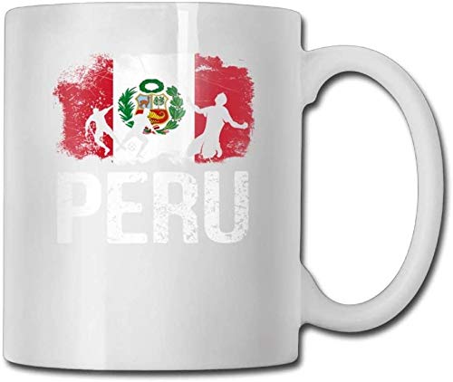 Taza de café con la bandera de Perú de 11 onzas, regalo de cerámica, ideal para tu familia y amigos