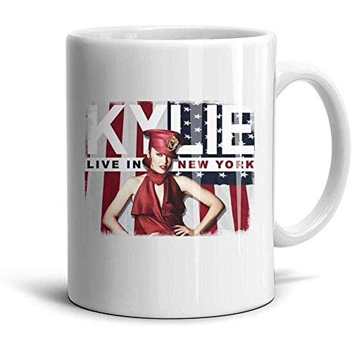 Taza de cerámica blanca Kylie-Minogue-New-York-City-Song- Coffee Mug 330ML