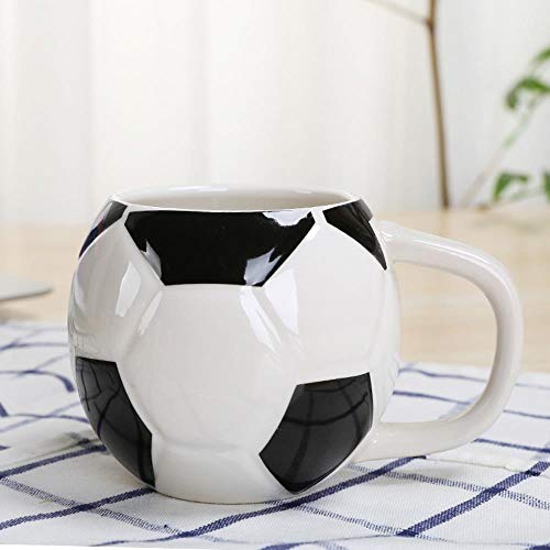 Tazas Mug Taza Taza De Café De Fútbol De 400 Ml Taza De Cerámica De Balón De Fútbol Para Leche De Agua Taza De Fútbol De Café Taza De Té Regalo Para Amigos   Fanáticos Jugadores, 401-500 Ml